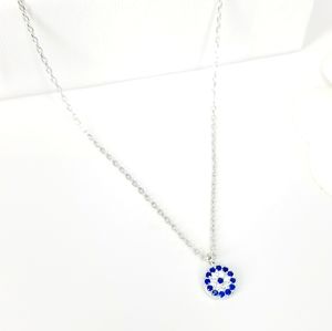 Elegant Silver and Blue Pendant Necklace